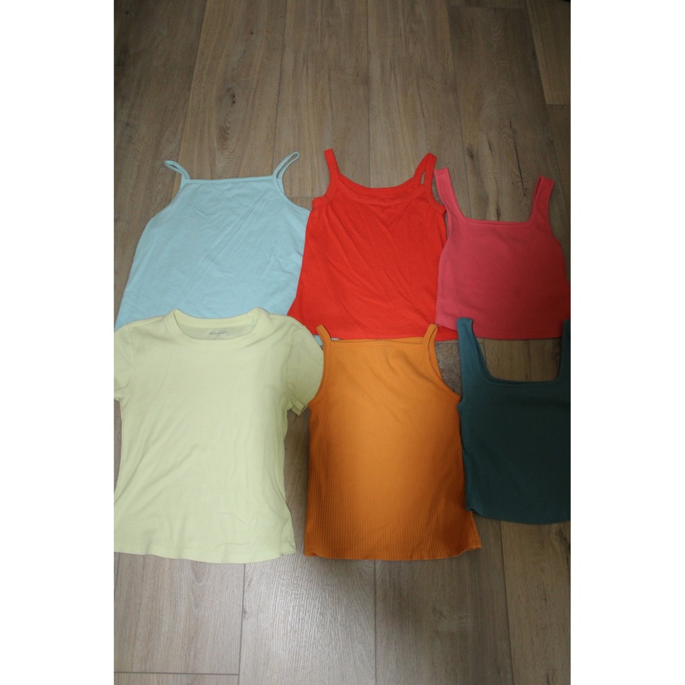 Old Navy Women's XS Tops Bundle 6pc Ribbed Tanks Tee Camisole Multicolor